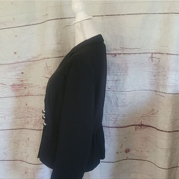 Prada Black Decorative Toggle Button Closure Blazer Size 12 - Picture 2 of 7